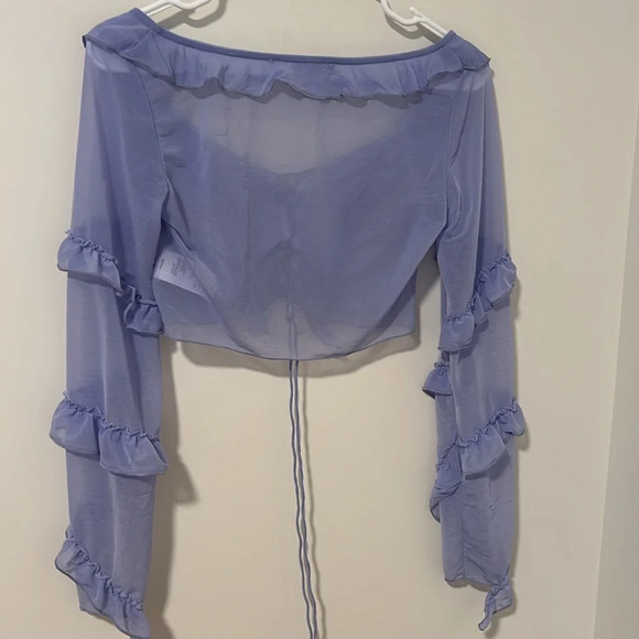Lavender Ruffled Long Sleeve Top - Picture 3 of 4